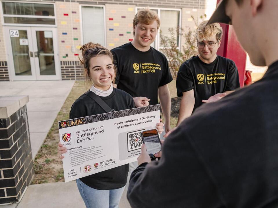 Political science students conduct 2024 UMBC Battleground Exit Poll