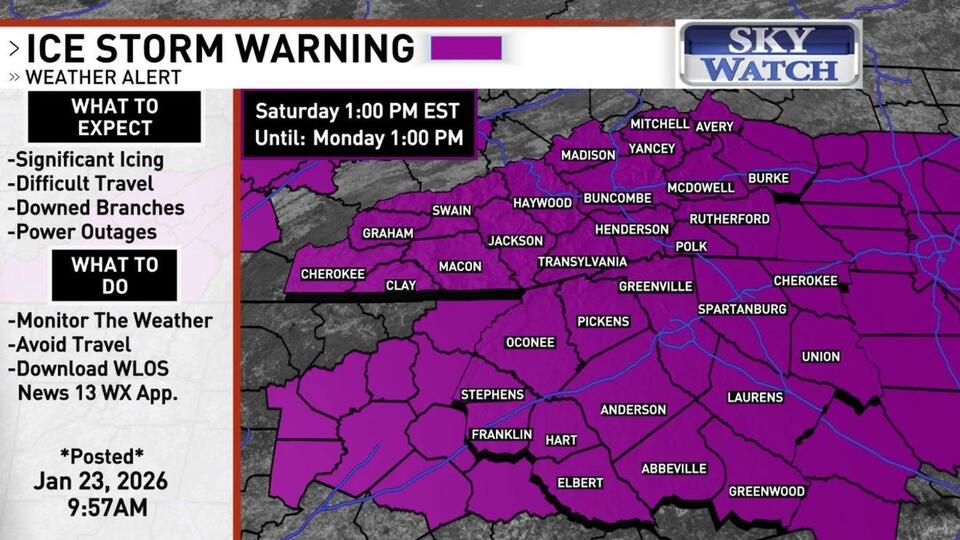 Friday Updates: Ice Storm Warnings issued for all of western North ...