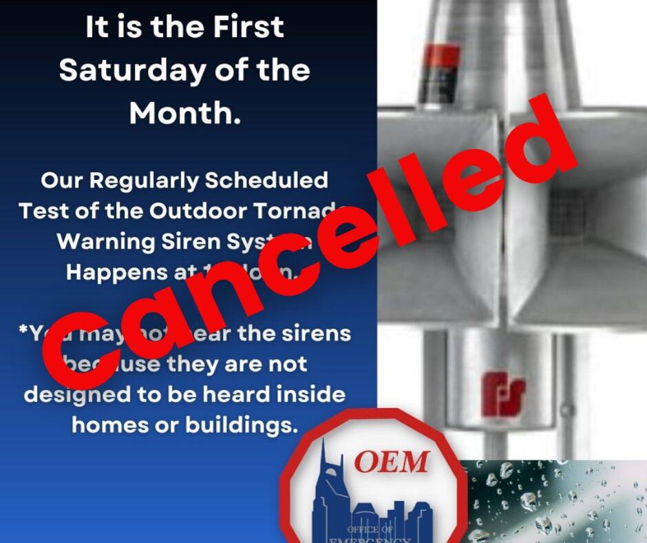 Outdoor tornado siren test cancelled - NewsBreak