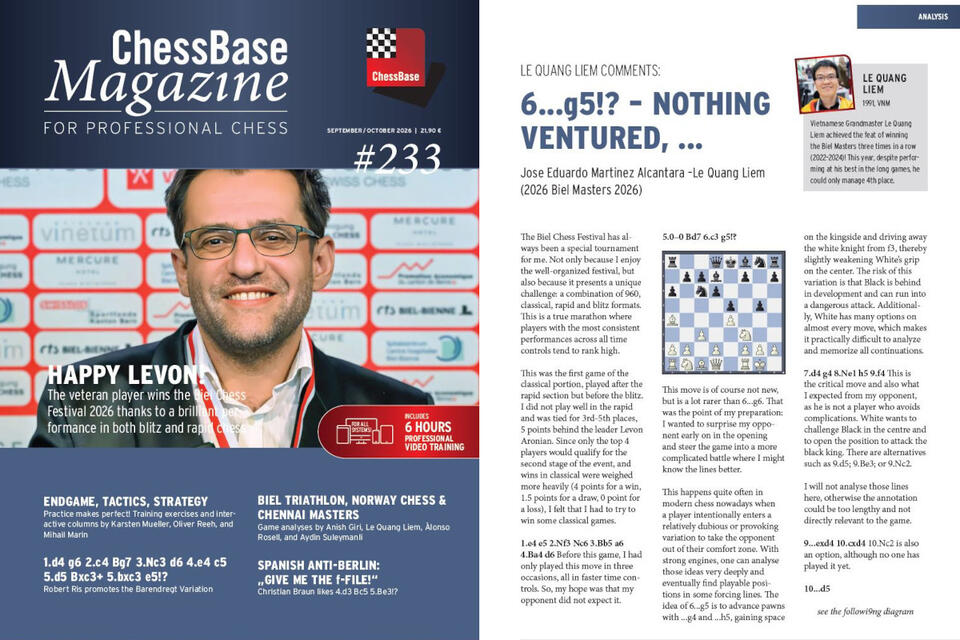 New: ChessBase Magazine #233 - NewsBreak