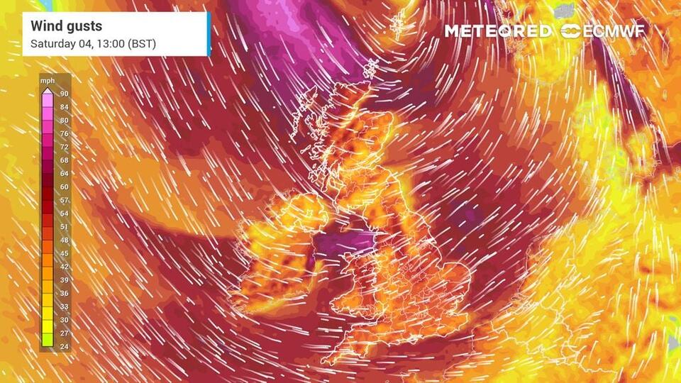 Storm Amy heads for UK with 80 mph gusts and up to 50 mm of rain in 6 ...