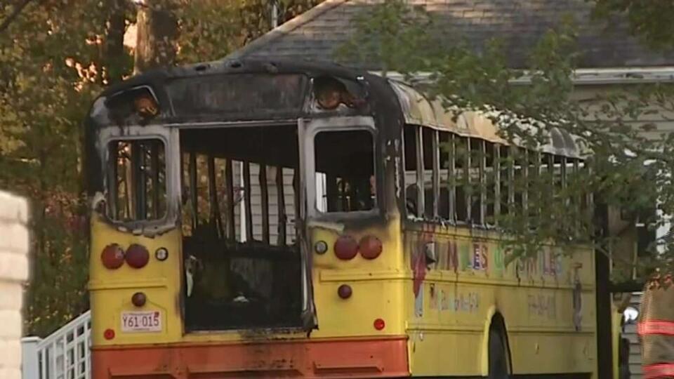 School bus destroyed by fire in Hopkinton - NewsBreak