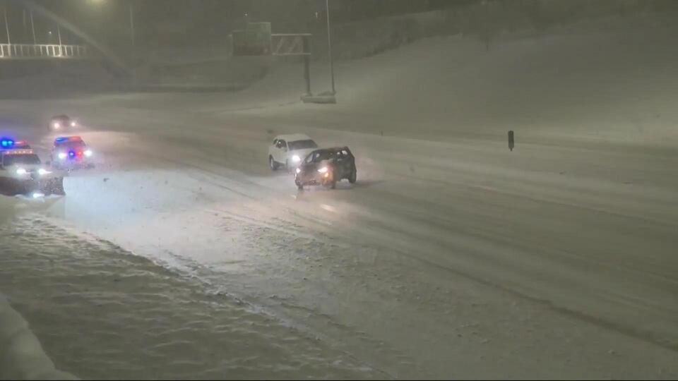 Snowy conditions cause multiple accidents on I-235 - NewsBreak