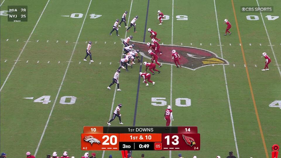 Bo Nix launches deep to Marvin Mims for 47-yard reception giving ...