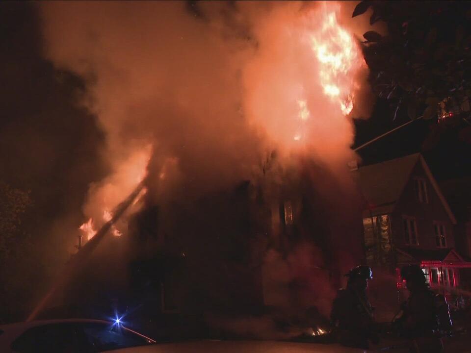 Home collapses after fire on Buffalo's west side