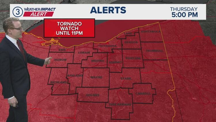 Weather Impact Alert: Tornado watch issued for all of Northeast Ohio ...
