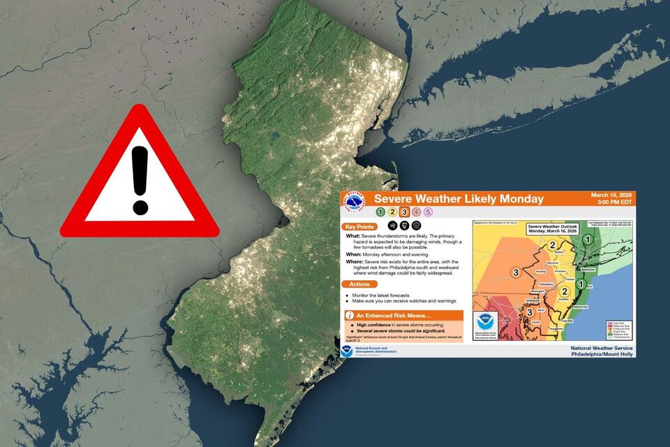 Tornadoes possible in New Jersey on Monday - NewsBreak
