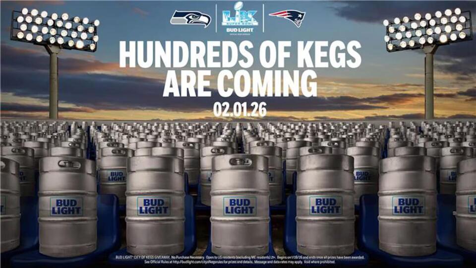 Foxboro, Seattle to become ‘Cities of Kegs’ in Bud Light Super Bowl activation