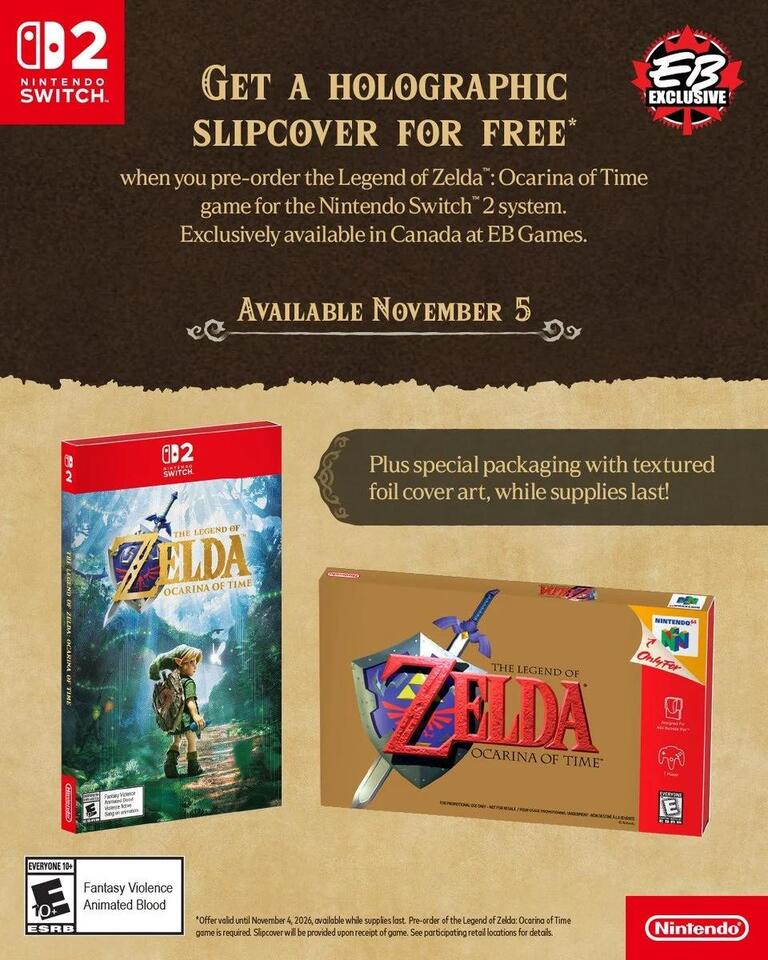 EB Games Canada is offering a holographic slipcover for Zelda: Ocarina ...