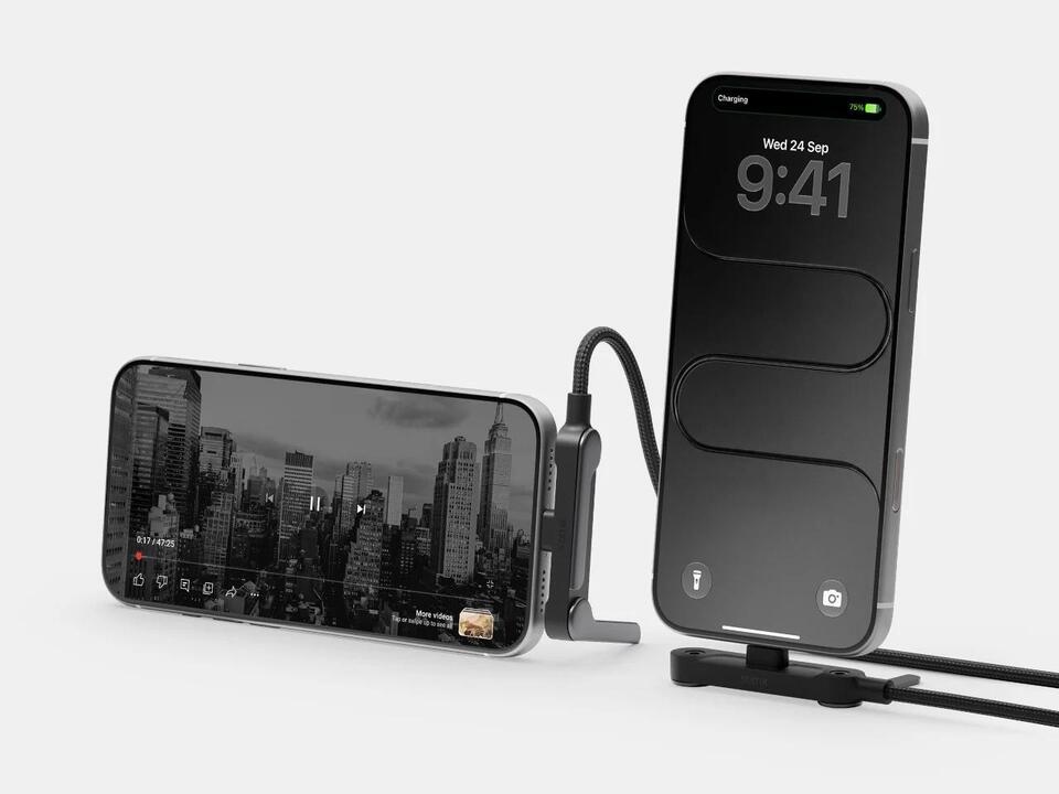 Statik PowerStand turns a USB-C cable into a folding phone stand