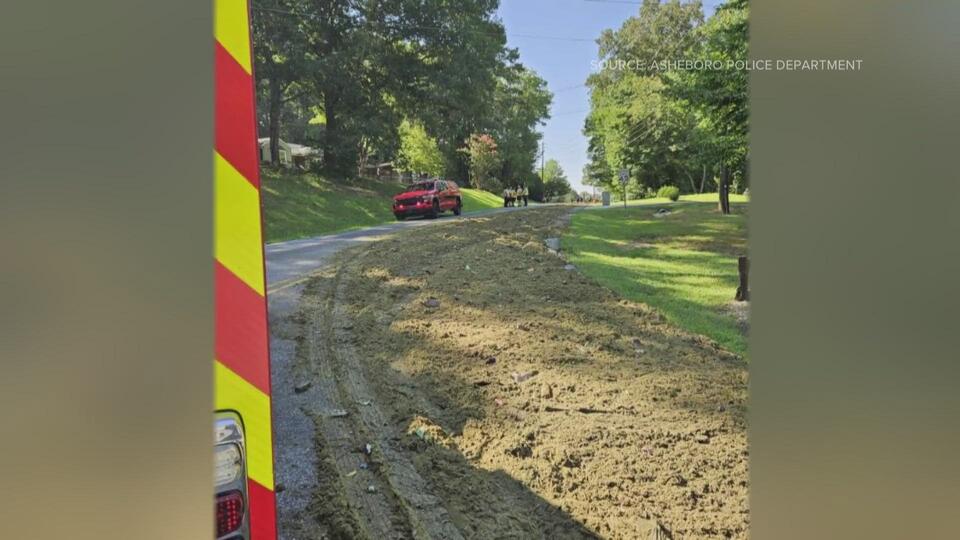 Part of road in Asheboro closed after toothpaste and sawdust spill