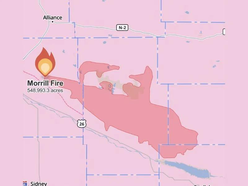 Nebraska’s Massive Morrill Fire Near Alliance Explodes to Nearly ...
