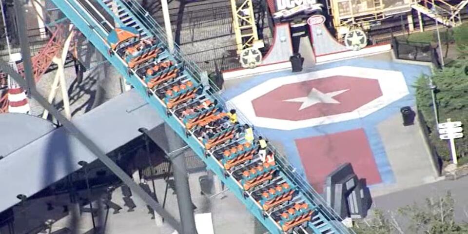 Riders stuck on roller coaster at Six Flags Over Georgia - NewsBreak
