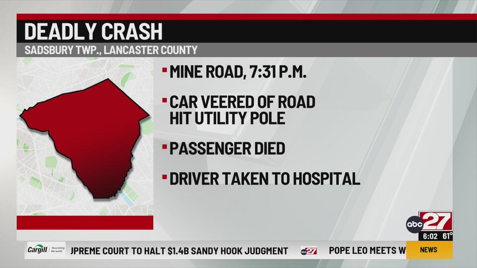 One dead in Lancaster County single-vehicle crash - NewsBreak