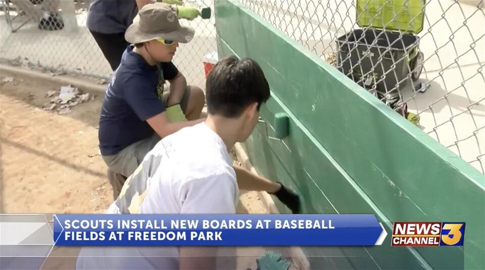 Scouts install new boards at Freedom Park’s baseball fields NewsBreak