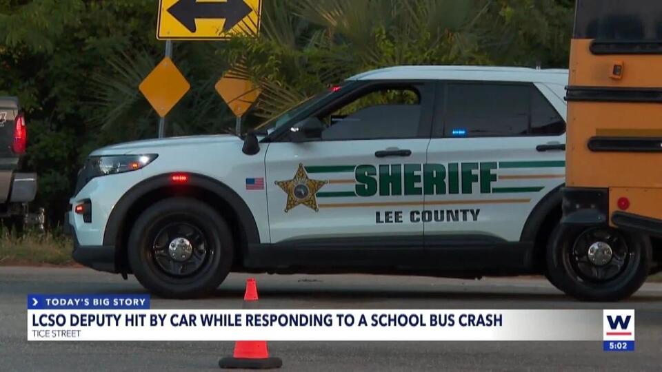 Lee County deputy hit by car while working Tice Street school bus crash ...