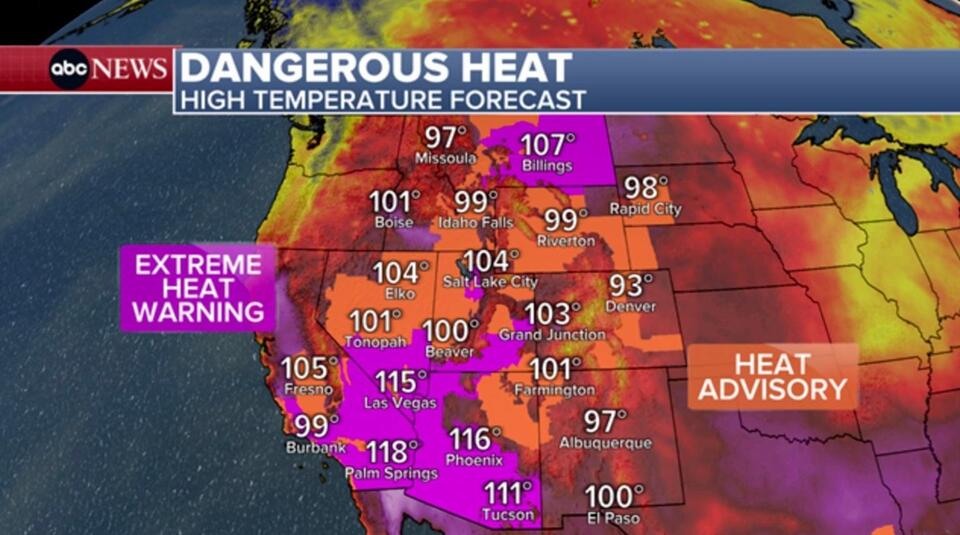 Dangerous heat across the West, critical wildfire alerts in the Pacific Northwest