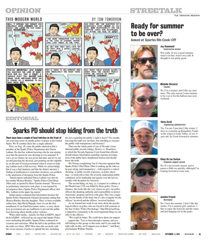 From the Archives: ‘Sparks PD should stop hiding from the truth’ (Sept. 4, 2014)