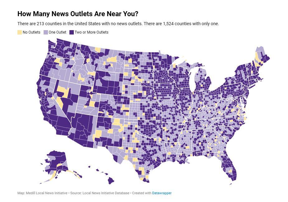 News deserts widen as newspapers continue to close according to