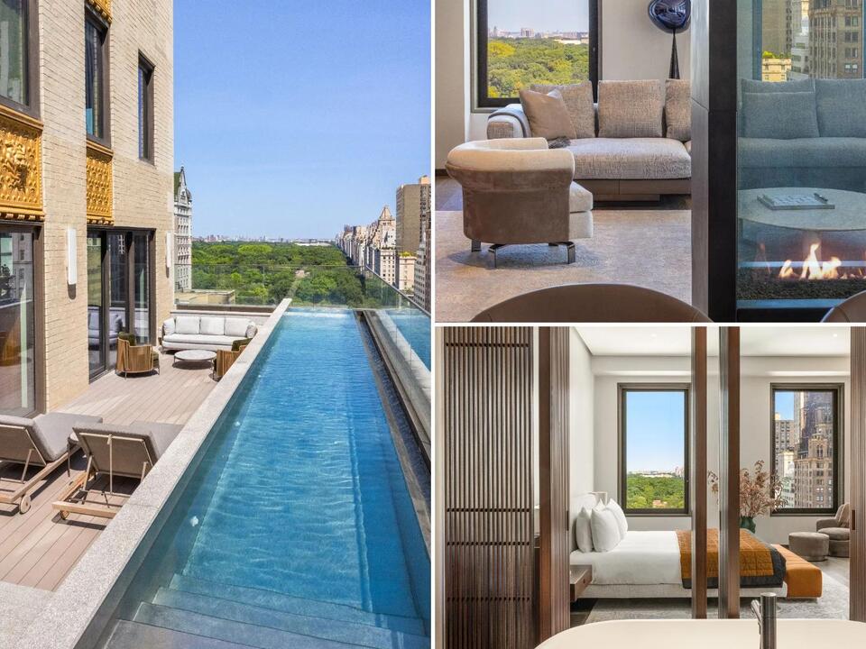 Image showcasing A rare NYC penthouse with a private pool overlooking Central Park lists ...