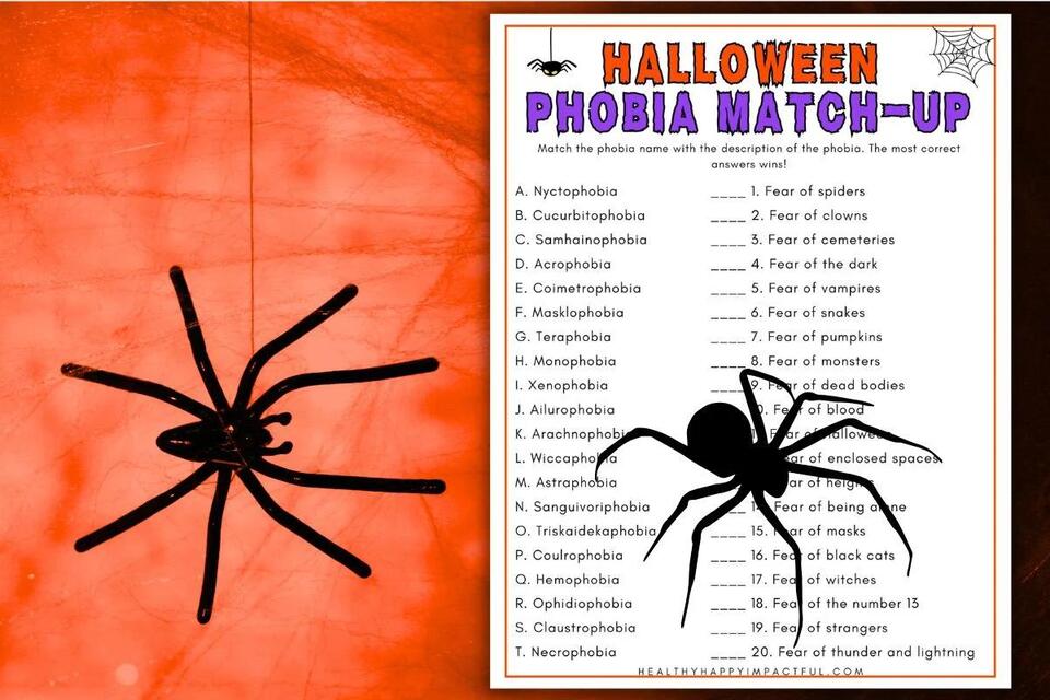 Bewitching Halloween Phobia Match-Up Game (+Free Printable)