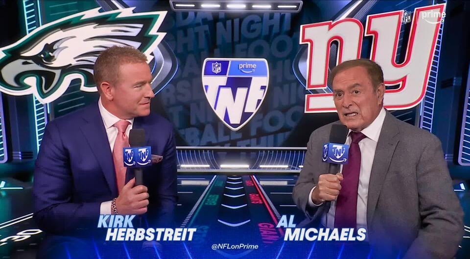 Al Michaels Made An Embarrassing Mistake On Live TV That He Was Forced To Correct During Eagles-Giants 'Thursday Night Football' Game [VIDEO] - NewsBreak