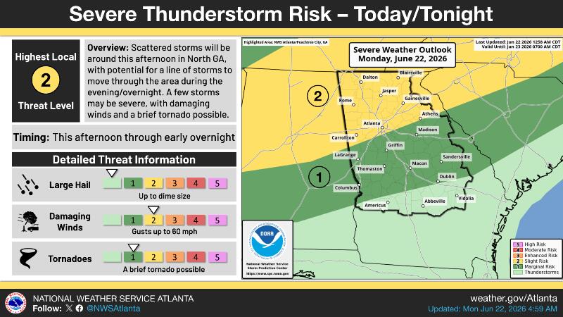 Strong To Severe Thunderstorms May Move Across North Georgia