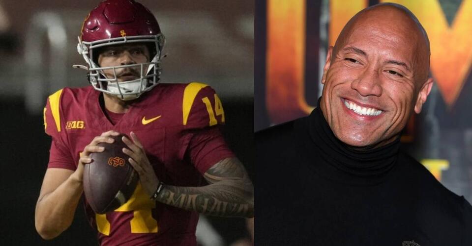 USC Trojans Quarterback Jayden Maiava And WWE Superstar The Rock Come ...