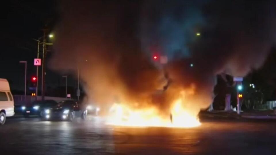 Car Torched, Store Looted as Chaos Erupts During Los Angeles Street Takeovers
