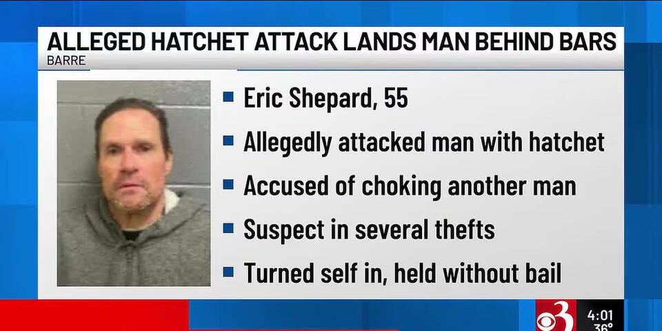 Vermont man charged with attempted murder after alleged hatchet attack ...
