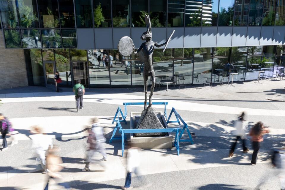 Northeastern unveils statue of 16-foot hare outside ISEC - NewsBreak