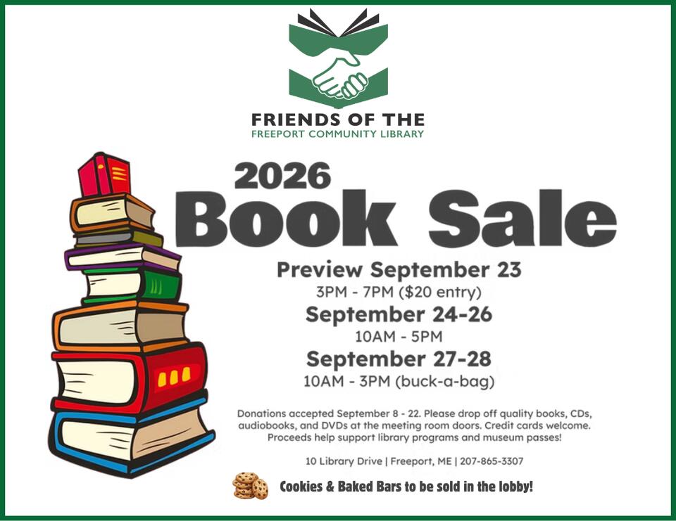 📢 Donate items for Freeport Library’s 2026 book sale - NewsBreak