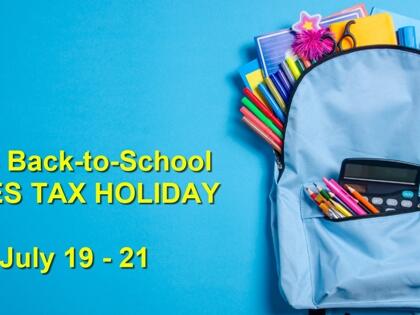 19th annual Back-to-School Sales Tax holiday starts on Friday, July 19
