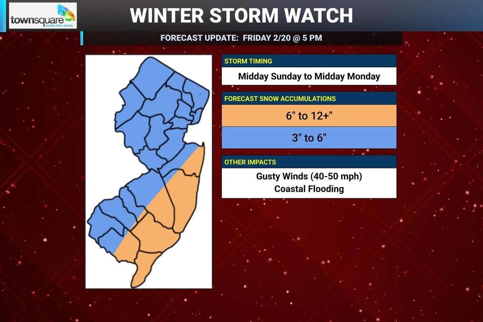Winter Storm Watch for all of NJ, as forecast trends snowier - NewsBreak
