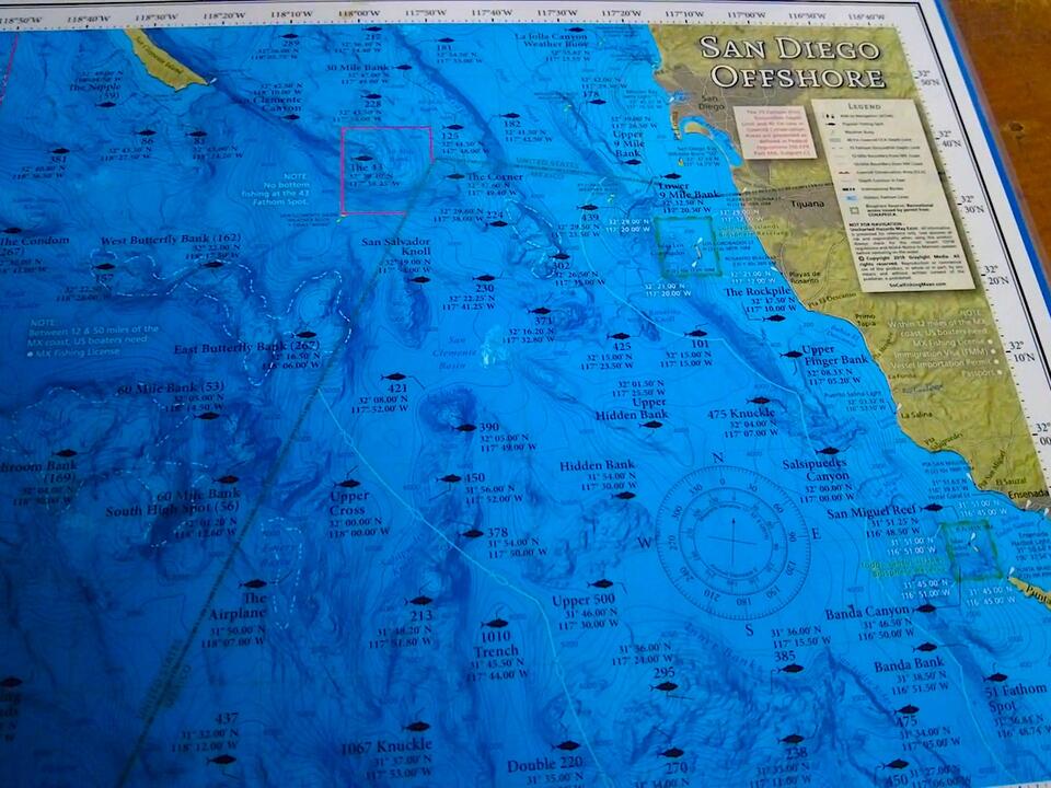 A Look At San Diego Offshore Fishing Maps And Spots SD Fish And Sips