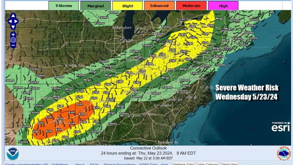 Severe weather & tornado risk rise Texas to New York, Thursday severe ...