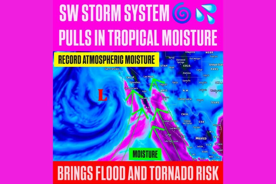 Record Moisture Brings Flash Flooding and Tornado Risk to Santa Barbara ...