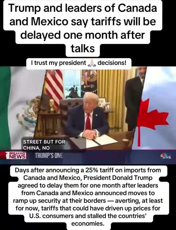 President Trump hits pause on tariffs! Canada and Mexico ramp up border ...