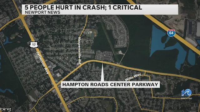 Five injured after two sport utility vehicles collided on Hampton Roads ...