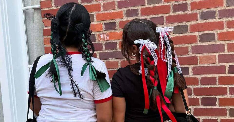 Latinas are wearing colorful ribbon braids in their hair in protest ...