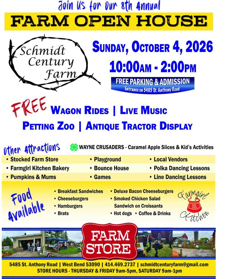 Schmidt Family Farm FREE Open House is October 4, 2026 - NewsBreak