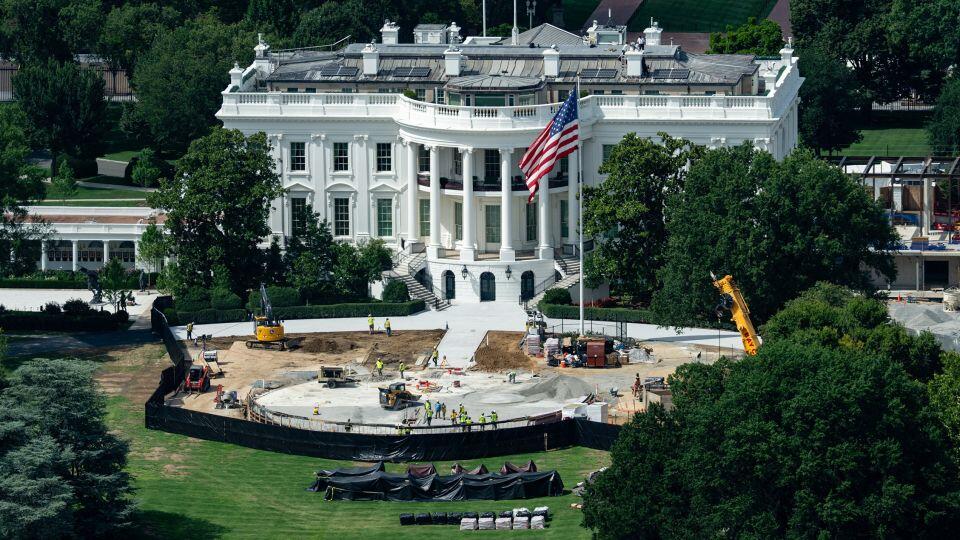 Trump's White House helipad being partially disassembled, images show