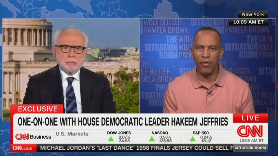 ‘Did You Accomplish Anything?’ CNN’s Wolf Blitzer Confronts Hakeem Jeffries on Jared Kushner Meeting