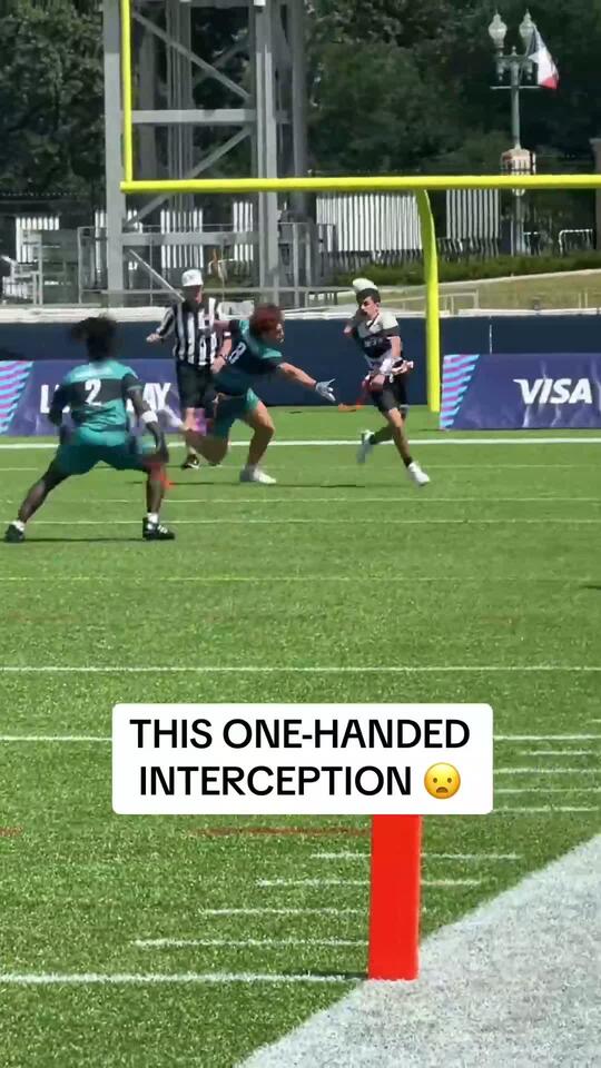 HE SNAGGED THAT Football Interception NFL Wow NFL FLAG FOOTBALL - NewsBreak