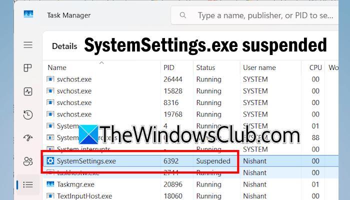 SystemSettings.exe suspended; stopped interacting with Windows 11 ...