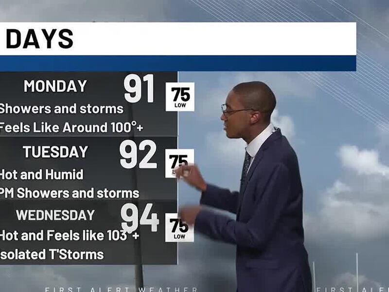More chances for showers and storms continue into the work week