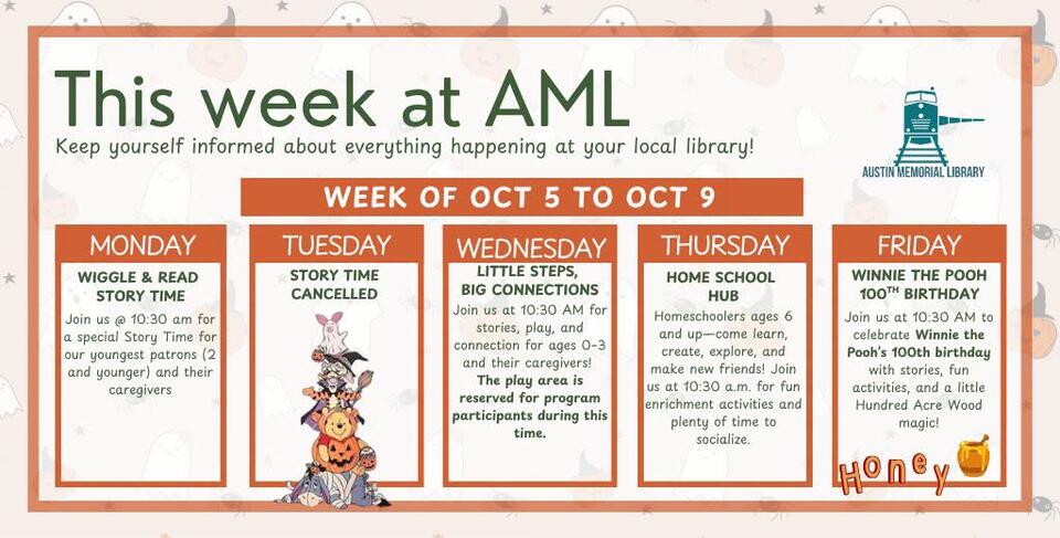 Austin Memorial Library children’s programs this week - NewsBreak