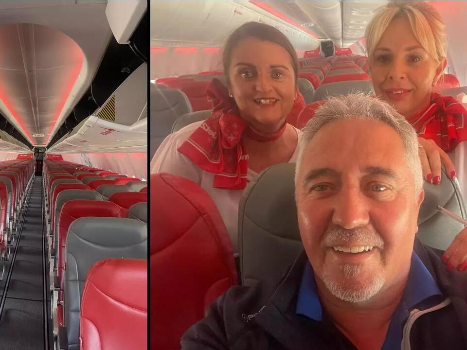 Bloke discovers he's only person on Jet2 flight so treats it like his