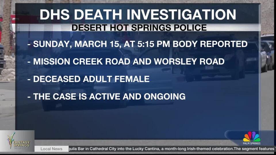 Investigation Underway After Woman Found Dead in Desert Hot Springs ...