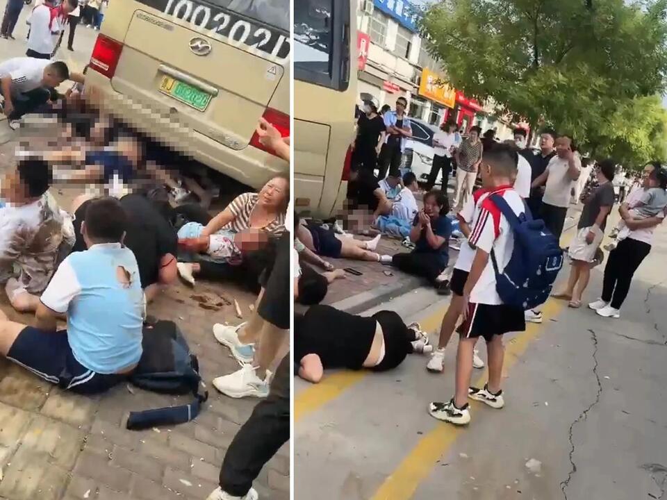 Bus crashes into students and parents in eastern China, killing 11 and